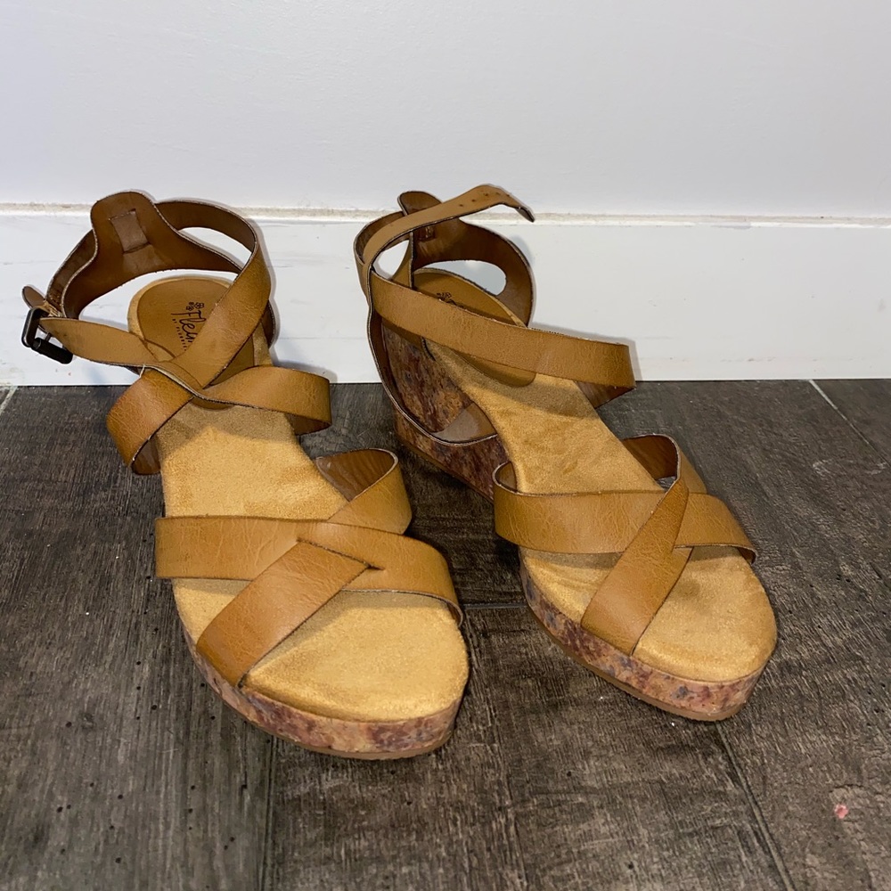 Fleurs by flurries cork wedge sandal